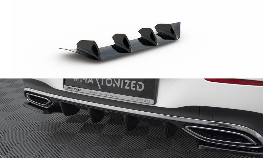Maxton Design Diffusor Heck Ansatz passend für Mercedes-Benz CLA AMG-Line X118 schwarz Hochglanz