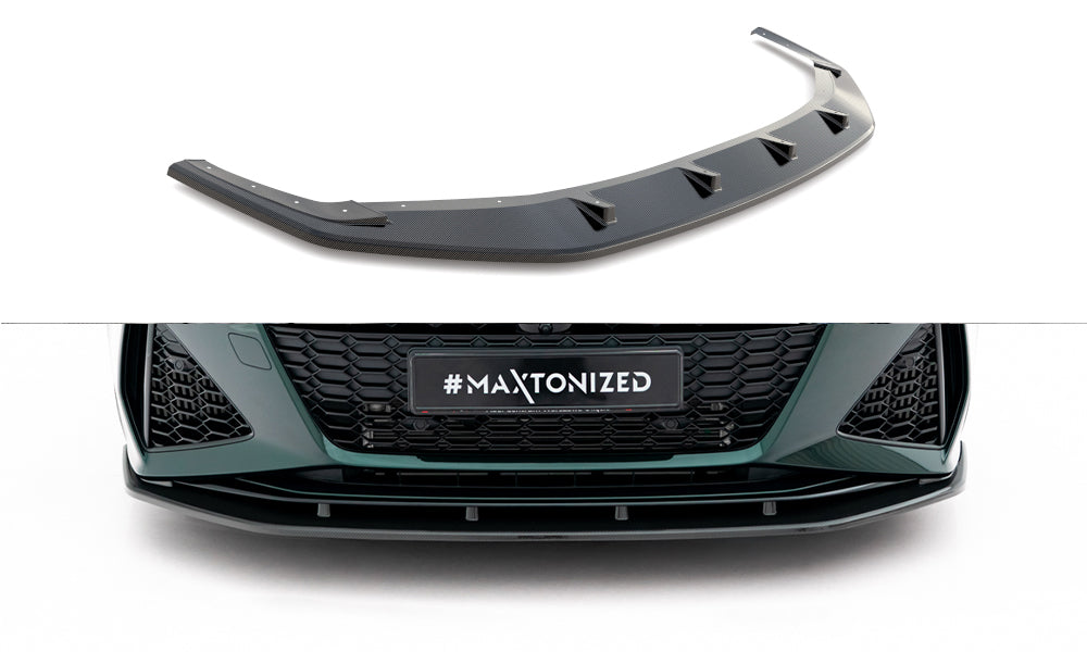 Maxton Design Prepreg Carbon Fiber Street+ Spoilerlippe Front Ansatz passend für Audi RS7 C8