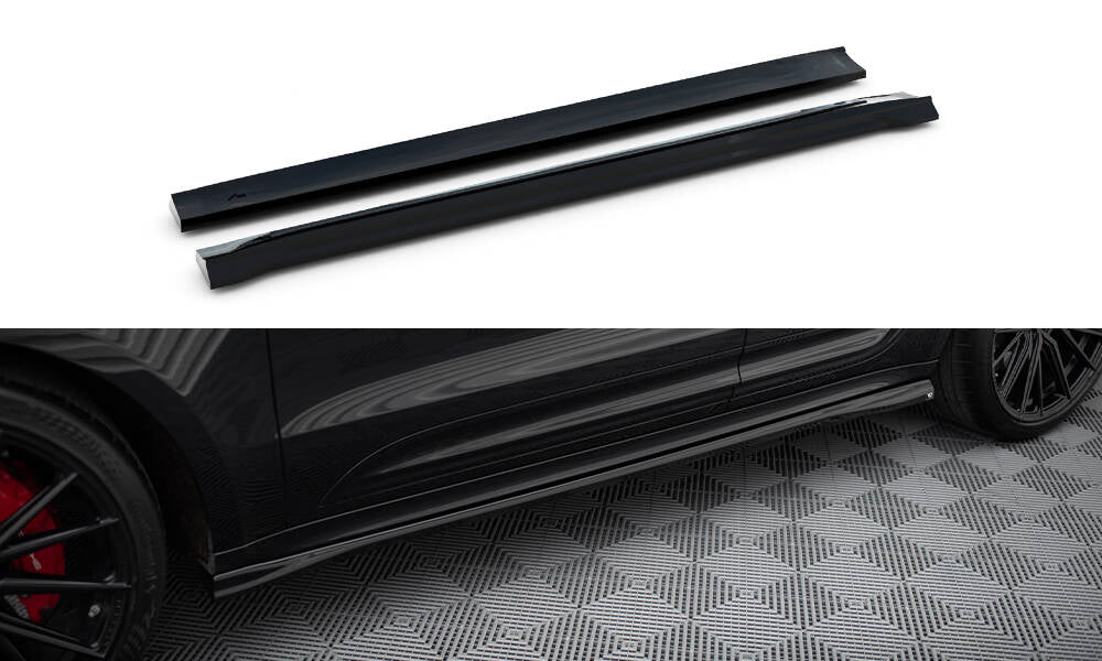 Maxton Design Street+ Seitenschweller Leisten passend für Porsche Macan T / GTS Mk1 Facelift 2 schwarz Hochglanz