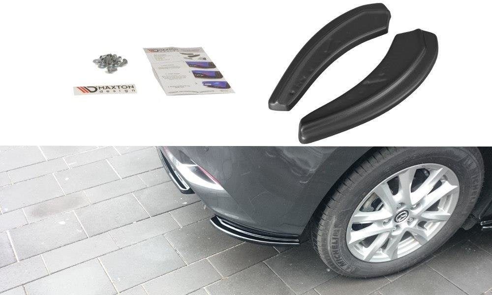 Maxton Design Heck Ansatz Flaps Diffusor passend für Mazda 3 BN (Mk3) Facelift schwarz Hochglanz