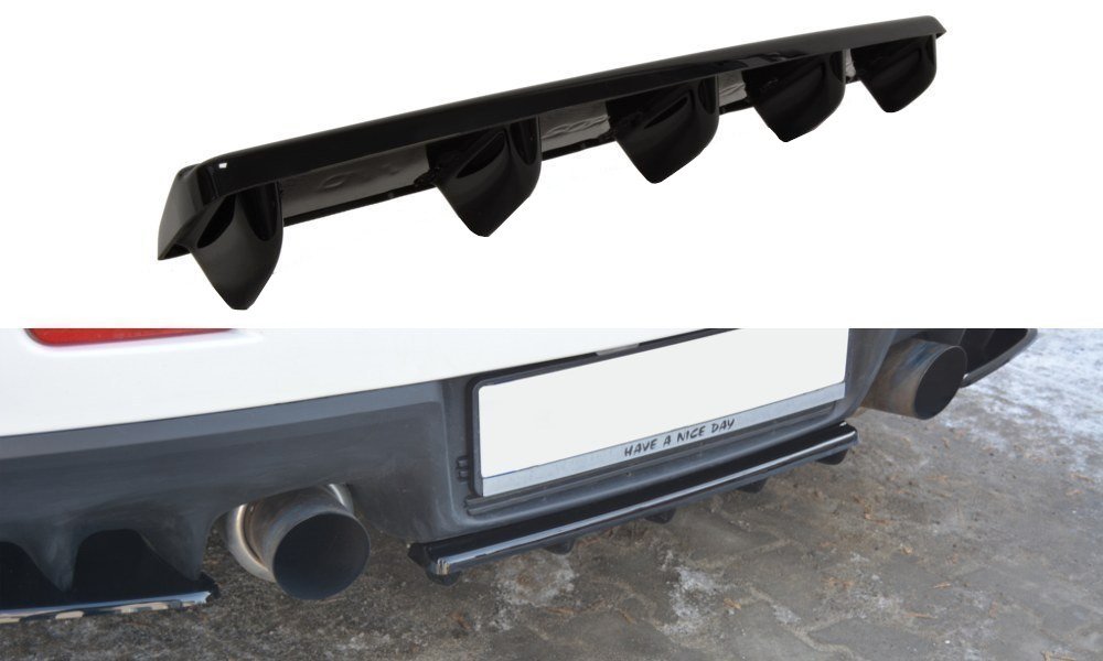 Maxton Design Mittlerer Diffusor Heck Ansatz für Mitsubishi Lancer Evo X im DTM LOOK schwarz matt