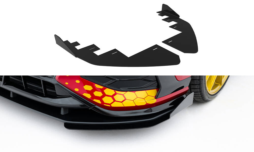 Maxton Design Front Stoßstange Flaps passend für Flaps VW Golf GTI Clubsport Mk8 Facelift schwarz Hochglanz