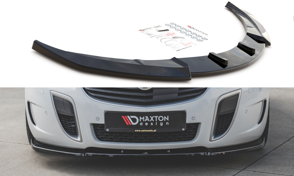 Maxton Design Street+ Spoilerlippe Front Ansatz V.1 passend für Opel Insignia Mk. 1 OPC Facelift schwarz Hochglanz