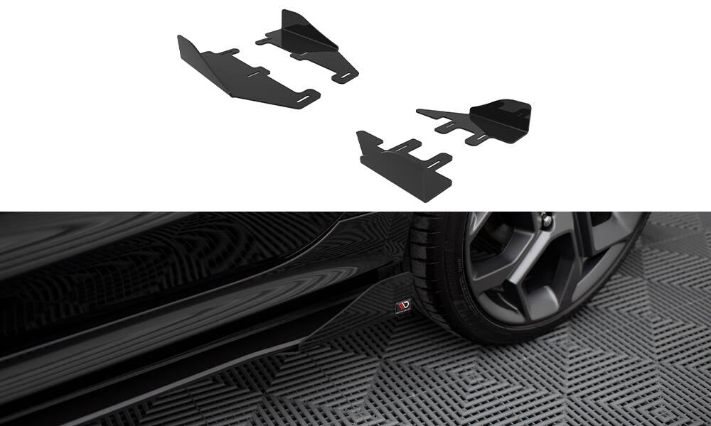 Maxton Design Seitenschweller Flaps passend für Ford Fiesta ST / ST-Line Mk8 schwarz Hochglanz