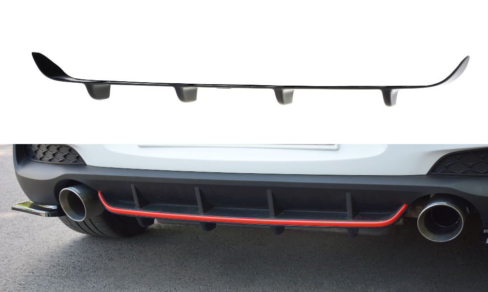 Maxton Design Diffusor Heck Ansatz passend für Hyundai I30 N Mk3 Hatchback schwarz Hochglanz