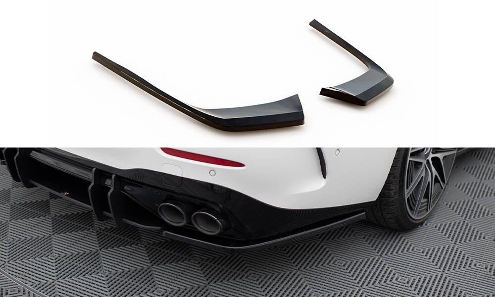 Maxton Design Heck Ansatz Flaps Diffusor passend für Mercedes-Benz C AMG-Line / 43 AMG W206 schwarz Hochglanz