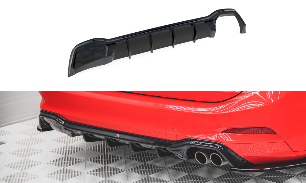 Maxton Design Diffusor Heck Ansatz passend für Ford Focus ST-Line Kombi Mk4 schwarz Hochglanz