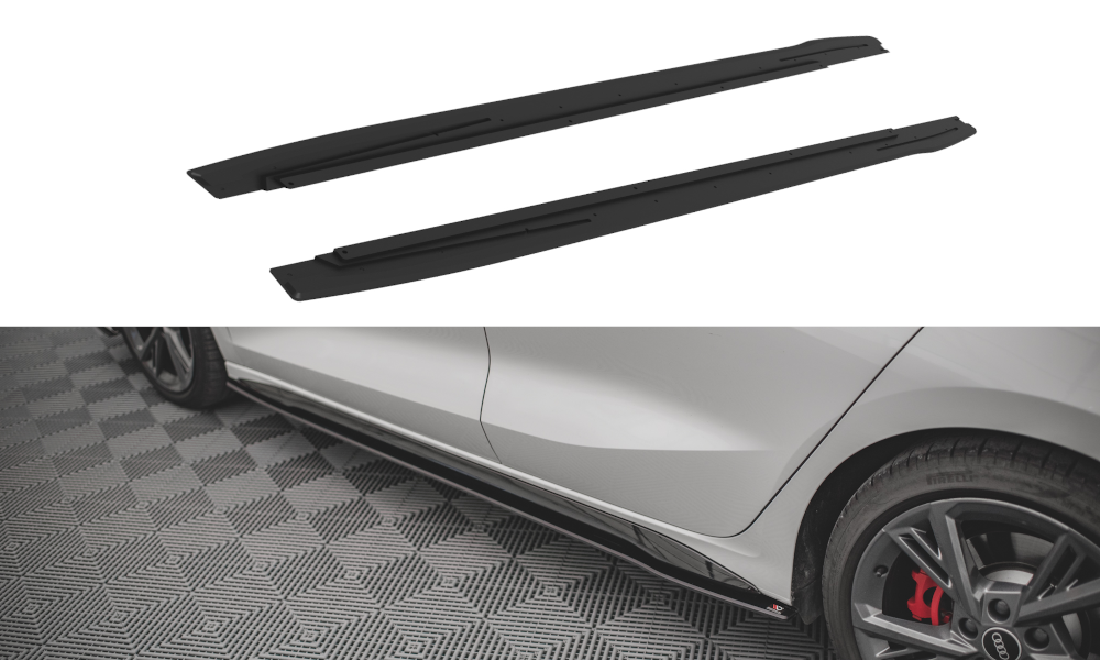 Maxton Design Street Pro Street+ Seitenschweller Leisten passend für V.1 passend für Audi S3 / A3 S-Line 8Y / 8Y Facelift