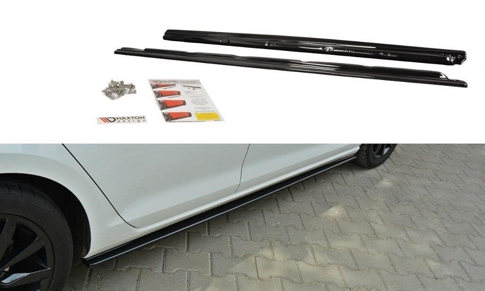 Maxton Design Street+ Seitenschweller Leisten passend für VW Golf Mk7 Standard schwarz Hochglanz