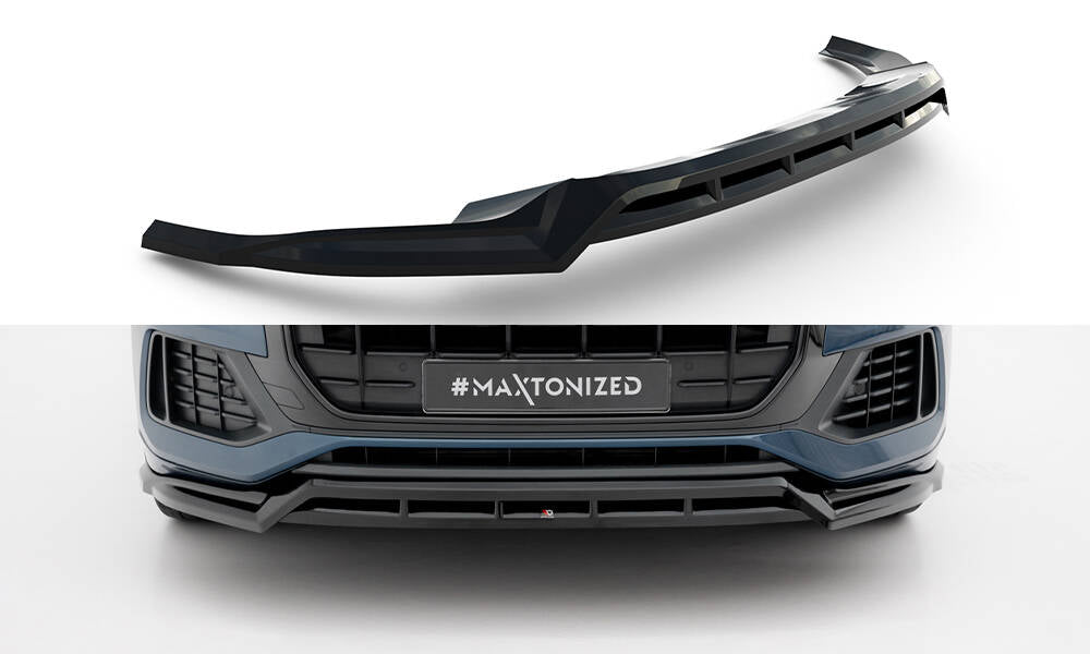 Maxton Design Street+ Spoilerlippe Front Ansatz passend für Audi Q8 Mk1 schwarz Hochglanz