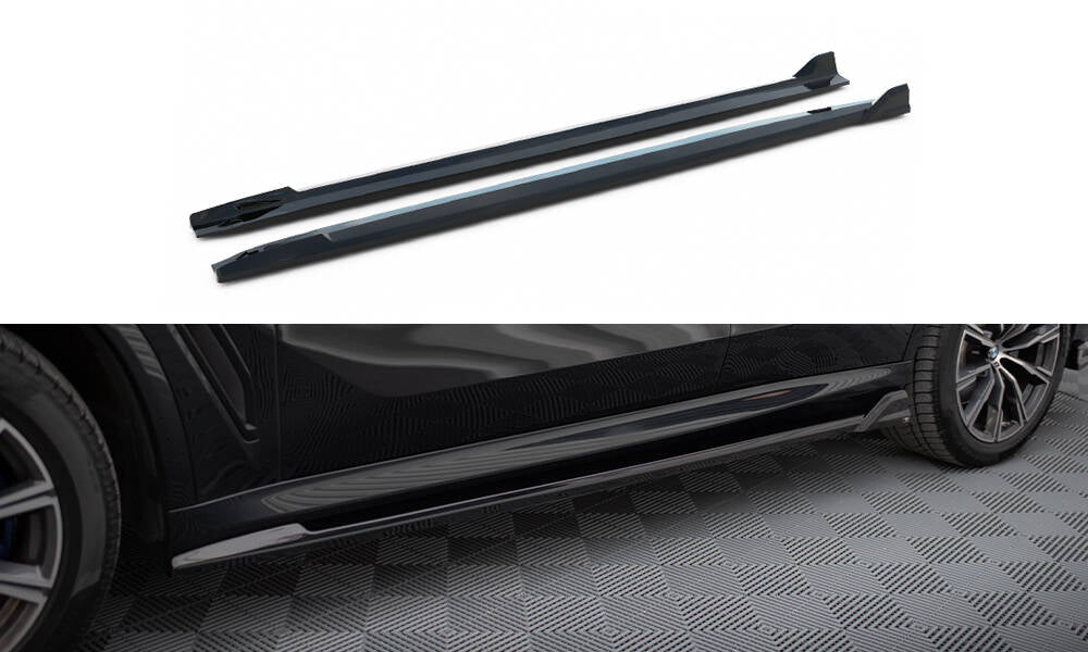 Maxton Design Street+ Seitenschweller Leisten V.2 passend für BMW X5 M-Paket G05 schwarz Hochglanz