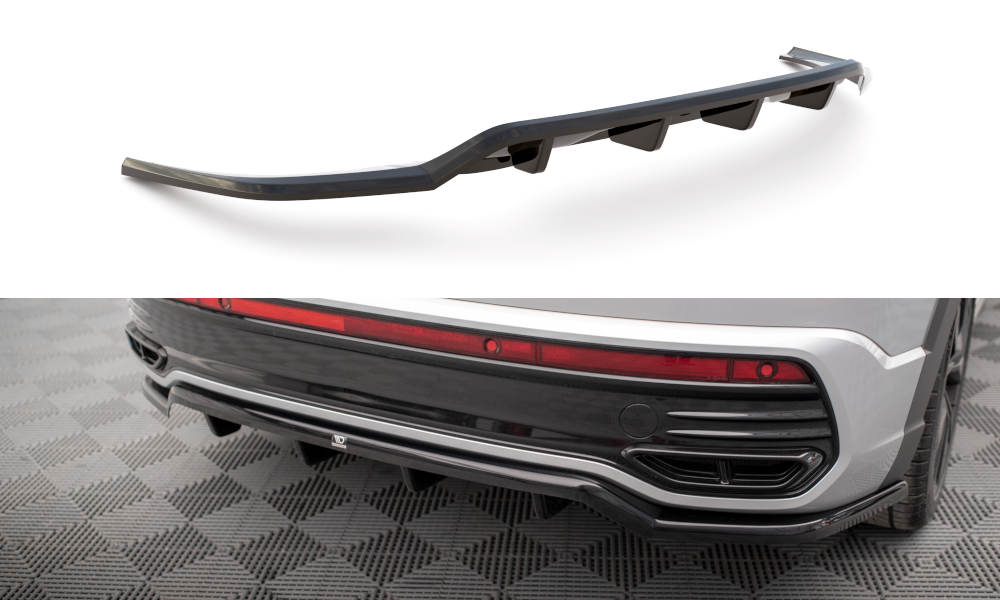Maxton Design Street+ Mittlerer Diffusor RACE passend für VW Taigo R-Line Mk1 schwarz Hochglanz