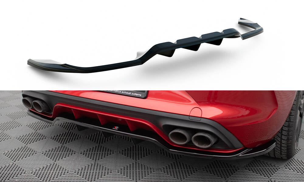 Maxton Design Street+ Mittlerer Diffusor RACE passend für Cupra Leon Hatchback Mk1 schwarz Hochglanz
