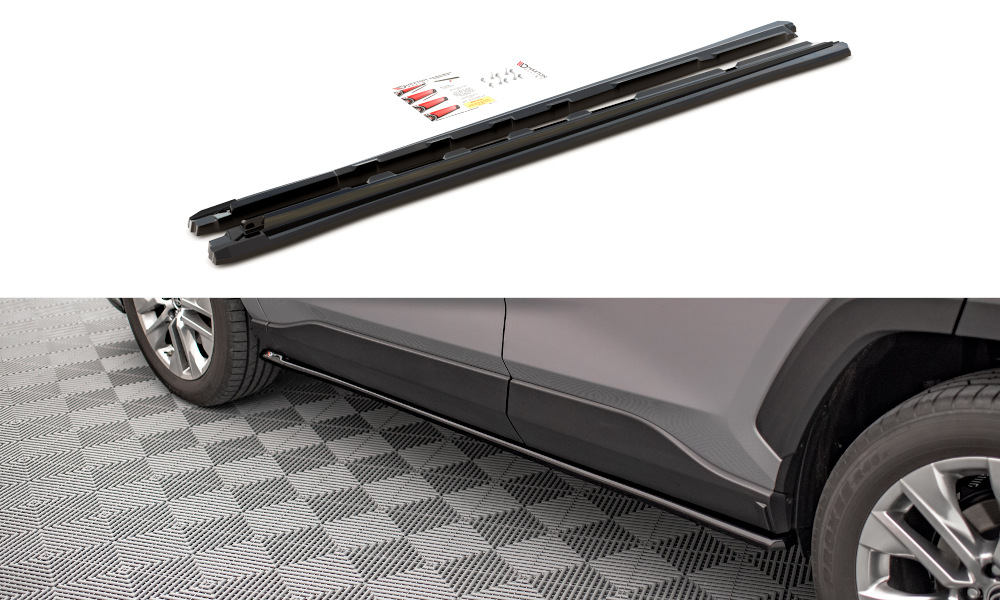 Maxton Design Street+ Seitenschweller Leisten passend für Toyota RAV4 Mk5 schwarz Hochglanz