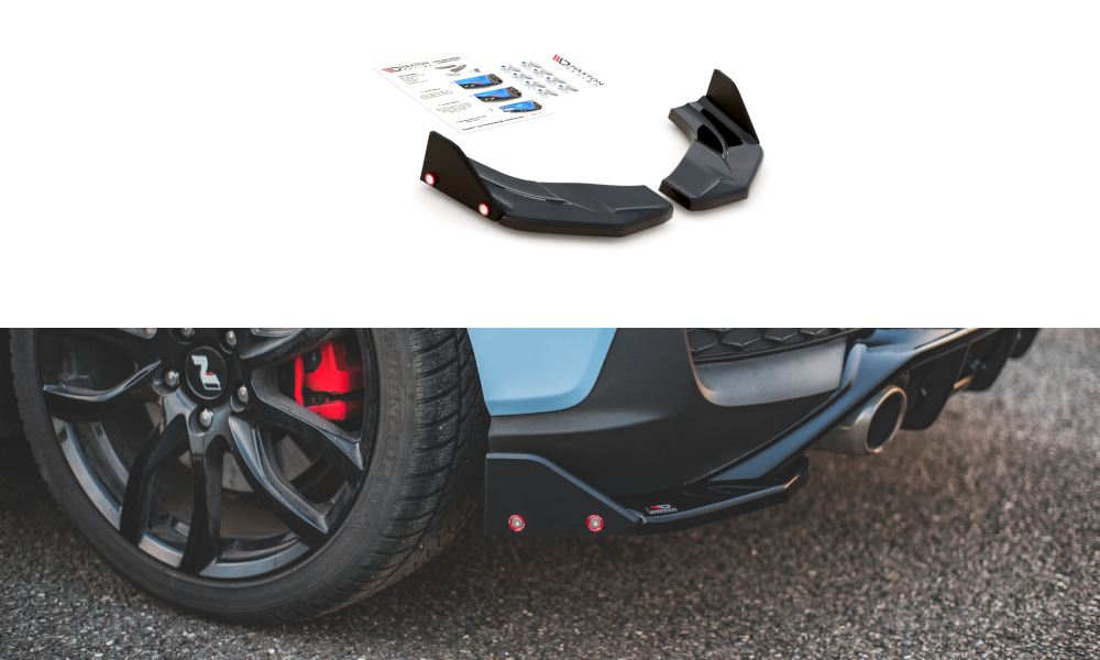 Maxton Design Heck Ansatz Flaps Diffusor V.7 + Flaps passend für Hyundai I30 N Mk3 Hatchback