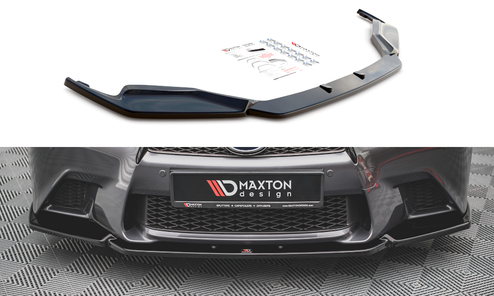 Maxton Design Street+ Spoilerlippe Front Ansatz V.1 passend für Lexus GS F Sport Mk4 (L10) schwarz Hochglanz