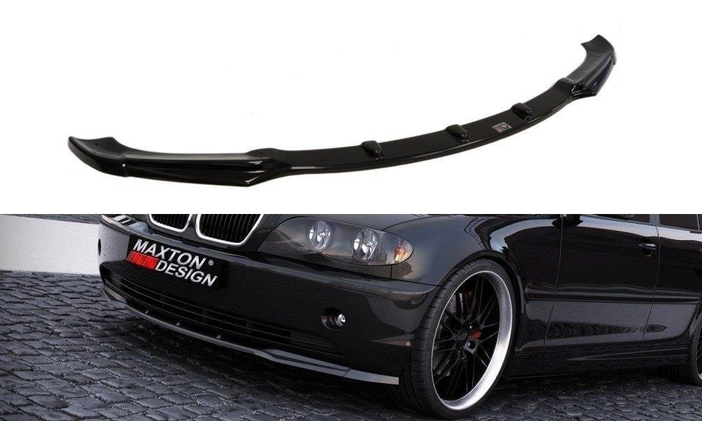Maxton Design Street+ Spoilerlippe Front Ansatz passend für BMW 3er E46 LIMOUSINE Facelift schwarz Hochglanz