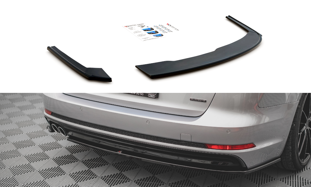 Maxton Design Heck Ansatz Flaps Diffusor V.2 passend für Audi A4 S-Line B9 schwarz Hochglanz