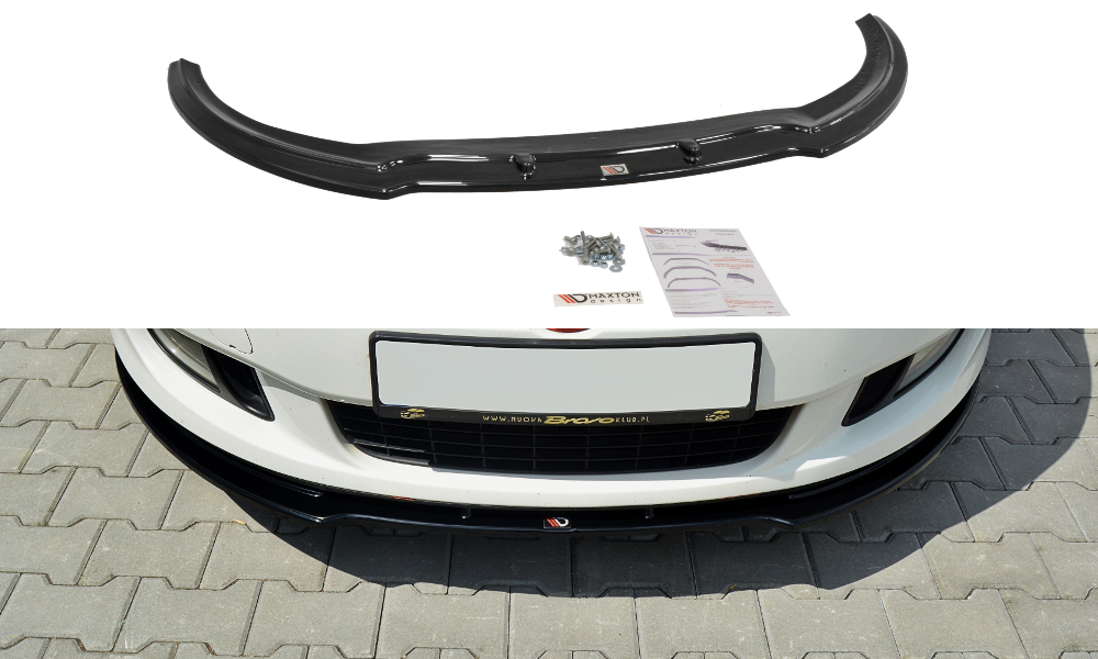 Maxton Design Street+ Spoilerlippe Front Ansatz passend für Fiat Bravo MK 2 SPORT schwarz Hochglanz