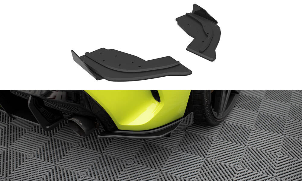 Maxton Design Street Pro Heck Ansatz Flaps Diffusor V.1 + Flaps passend für V.1 BMW 1er F40 M-Paket / M135i schwarz Hochglanz