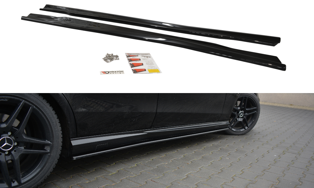 Maxton Design Street+ Seitenschweller Leisten passend für Mercedes-Benz E63 AMG W212 schwarz Hochglanz