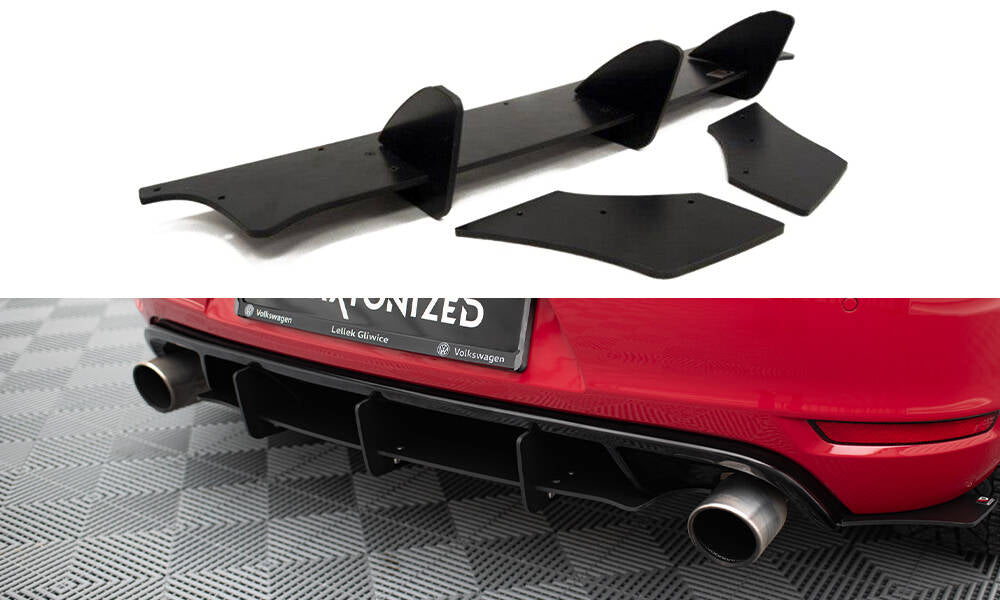Maxton Design VW GOLF 6 GTI / 35TH Diffusor Heck Ansatz passend für Heckschürze passend für & Heck Ansatz Flaps Diffusor passend für