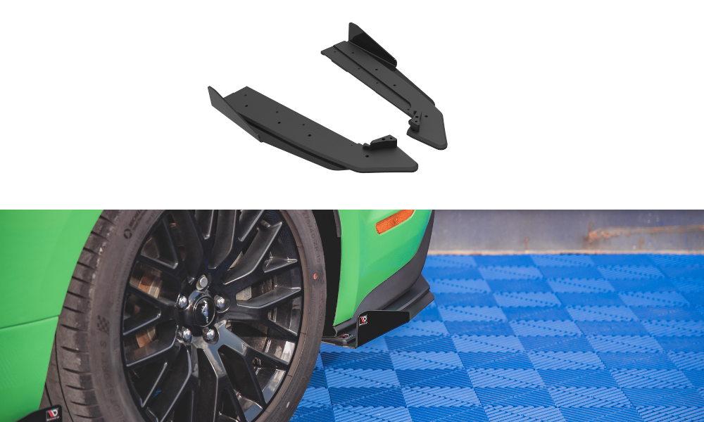 Maxton Design Street Pro Heck Ansatz Flaps Diffusor V.1 + Flaps passend für Ford Mustang GT Mk6 Facelift schwarz Hochglanz