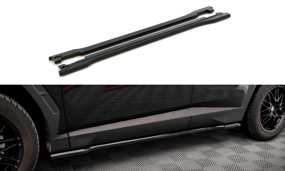 Maxton Design Street+ Seitenschweller Leisten passend für Hyundai Tucson Mk4 schwarz Hochglanz