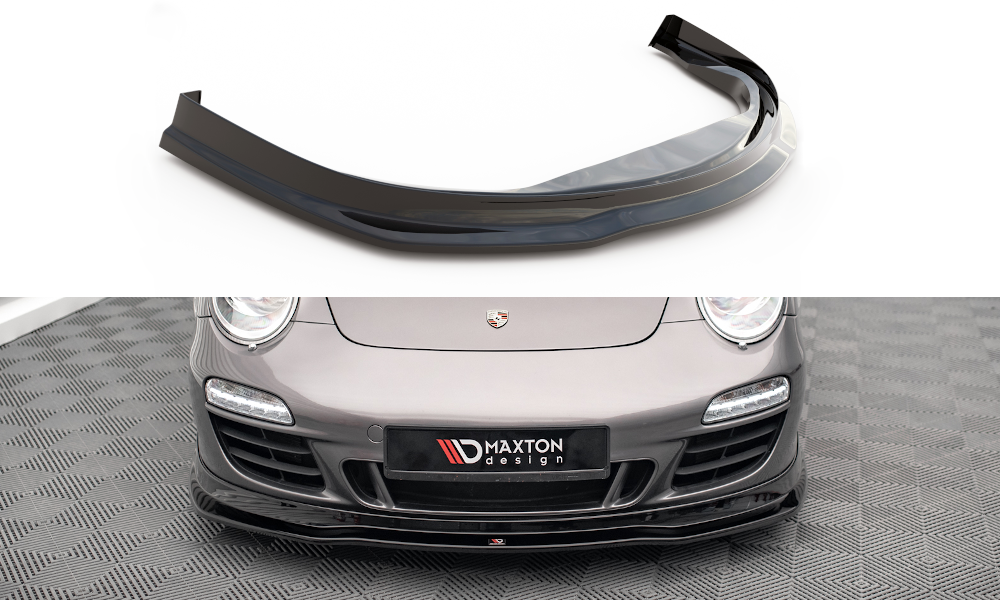 Maxton Design Street+ Spoilerlippe Front Ansatz V.1 passend für Porsche 911 Carrera GTS 997 Facelift schwarz Hochglanz