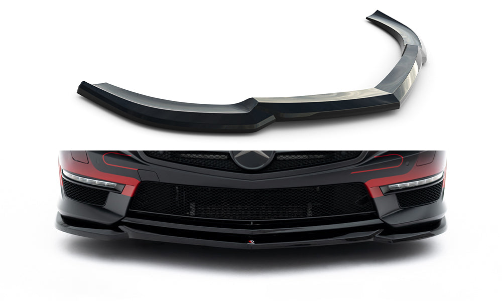Maxton Design Street+ Spoilerlippe Front Ansatz V.2 passend für Mercedes-Benz SL 63 AMG R231 schwarz Hochglanz