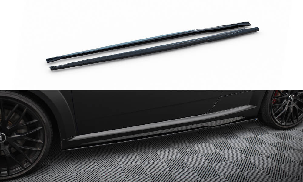 Maxton Design Street+ Seitenschweller Leisten passend für Audi TT S / TT S-Line 8S Facelift schwarz Hochglanz