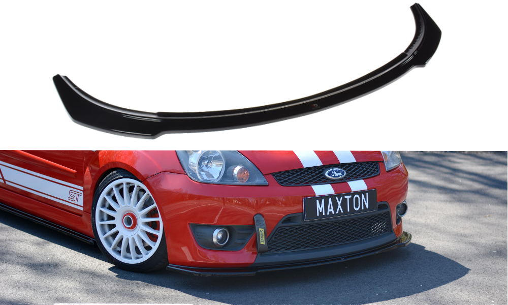 Maxton Design Street+ Spoilerlippe Front Ansatz V.2 passend für Ford Fiesta ST Mk6 schwarz Hochglanz