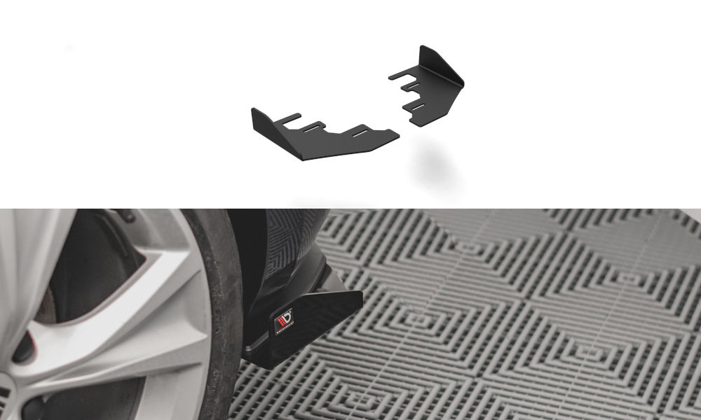 Maxton Design Hintere Seiten Flaps passend für Seat Leon FR Hatchback Mk4 schwarz Hochglanz