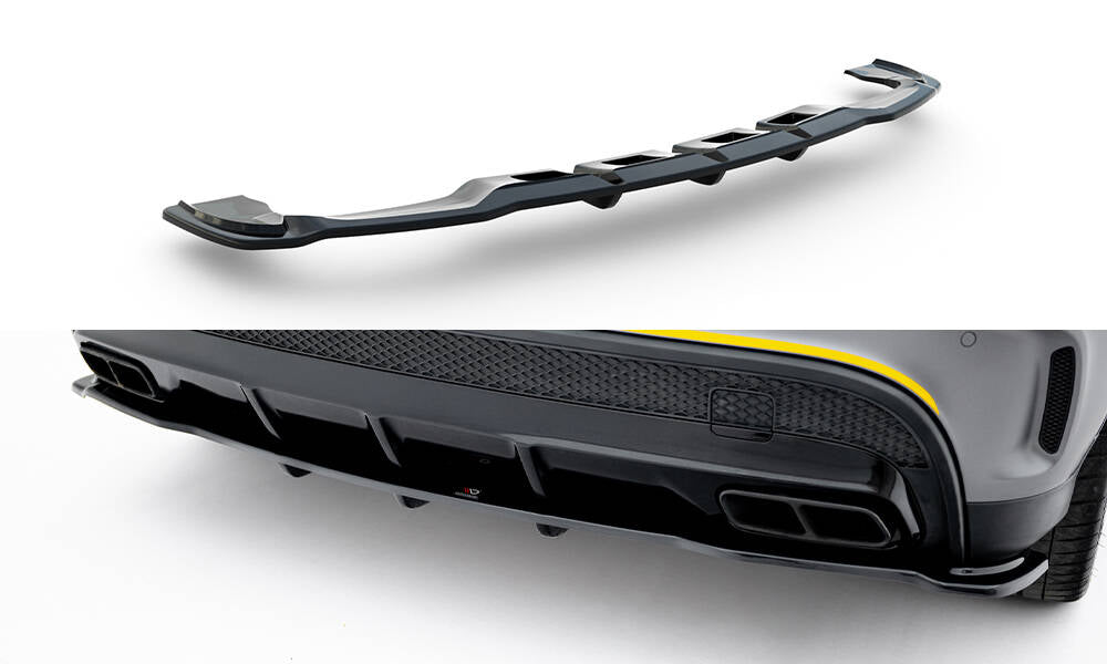 Maxton Design Street+ Mittlerer Diffusor RACE passend für V.1 Mercedes-Benz GLA 45 AMG schwarz Hochglanz