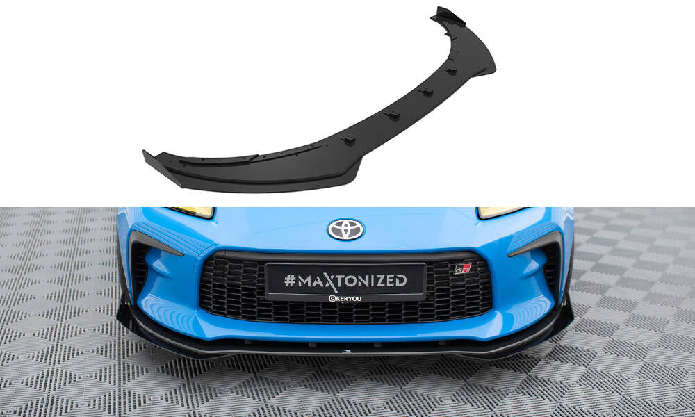 Maxton Design Street Pro Street+ Spoilerlippe Front Ansatz passend für + Flaps passend für V.1 + Flaps Toyota GR86 Mk1 schwarz Hochglanz