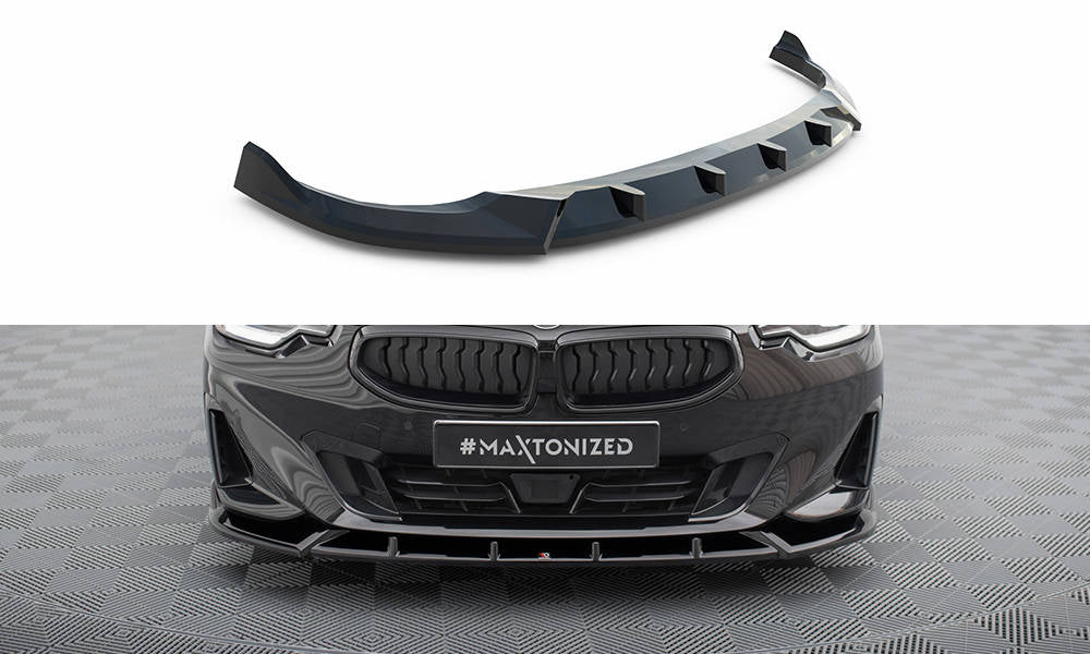 Maxton Design Street+ Spoilerlippe Front Ansatz V.2 passend für BMW 2 Coupe G42 schwarz Hochglanz