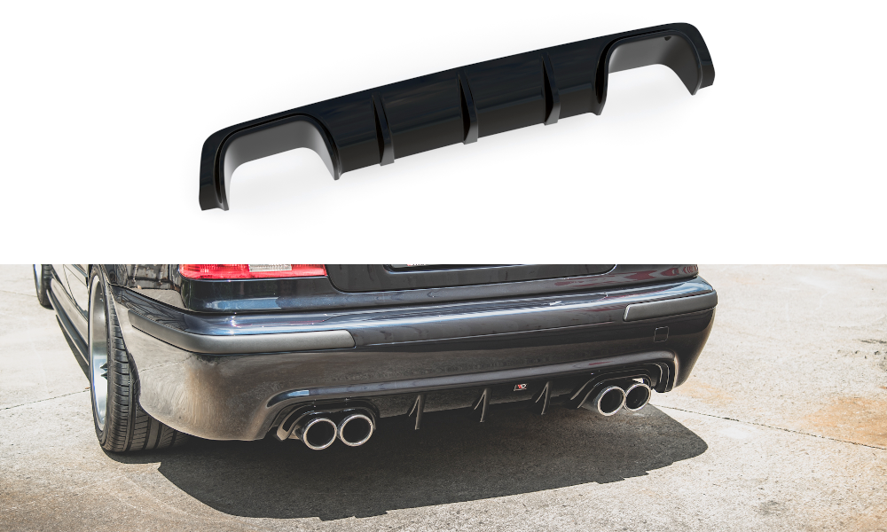 Maxton Design Diffusor Heck Ansatz passend für BMW M5 / 5 M-Paket E39 schwarz Hochglanz