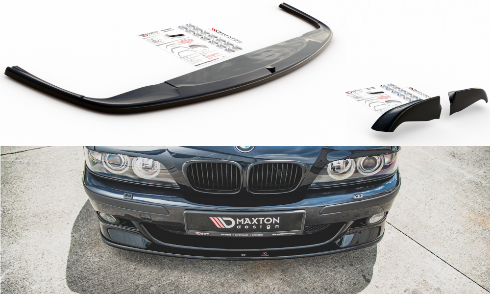 Maxton Design Street+ Spoilerlippe Front Ansatz passend für Seite + Street+ Spoilerlippe Front Ansatz passend für BMW M5 / 5 M-Paket E39 schwarz Hochglanz