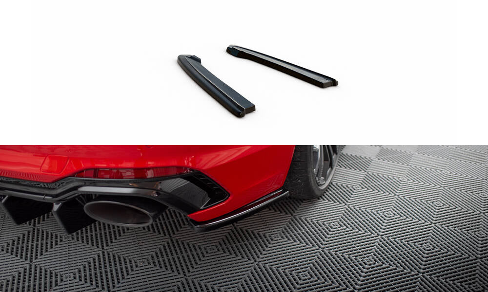Maxton Design Heck Ansatz Flaps Diffusor passend für Audi RS4 B9 / B9 Facelift schwarz Hochglanz