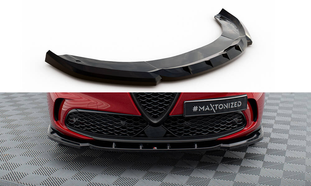Maxton Design Street+ Spoilerlippe Front Ansatz V.2 passend für Alfa Romeo Tonale Mk1 schwarz Hochglanz