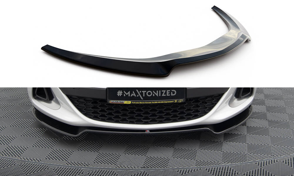 Maxton Design Street+ Spoilerlippe Front Ansatz passend für Opel Astra J OPC/VXR schwarz Hochglanz