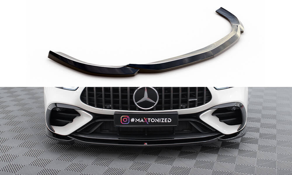 Maxton Design Street+ Spoilerlippe Front Ansatz V.1 passend für Mercedes-AMG GT 43 4 Door Coupe V8 Styling Package X290 schwarz Hochglanz