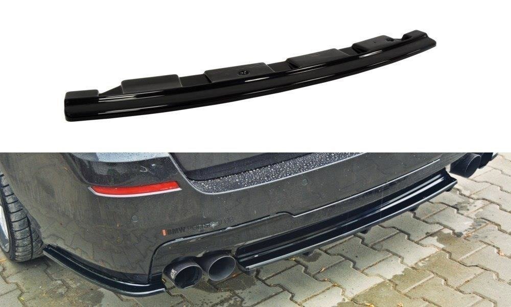 Maxton Design Heckansatz BMW 5er M-Paket Limousine/Touring F10/F11 (mit zwei Doppel Endstücken) schwarz Hochglanz für BMW 5er F10- F11