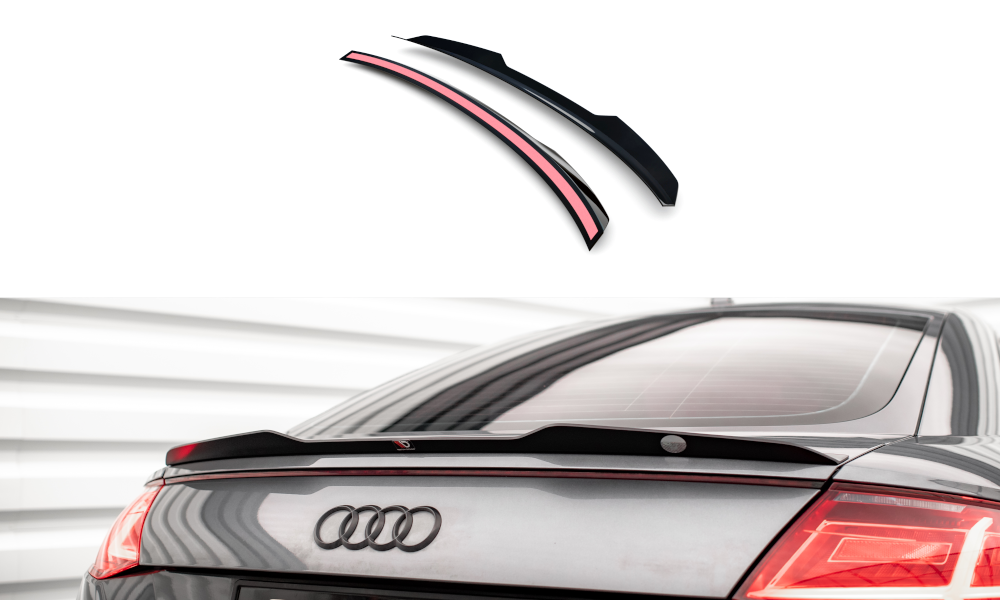 Maxton Design Spoiler CAP passend für Audi TT S / S-Line 8S / 8S Facelift schwarz Hochglanz