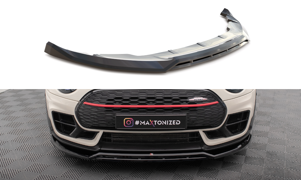 Maxton Design Street+ Spoilerlippe Front Ansatz V.2 passend für Mini Cooper Clubman John Cooper Works F54 Facelift schwarz Hochglanz