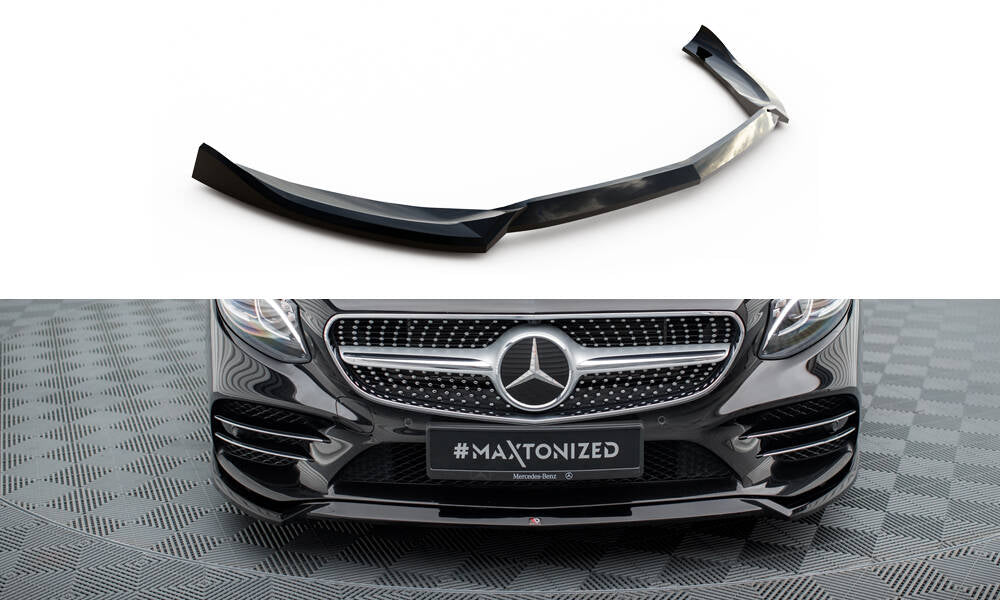 Maxton Design Street+ Spoilerlippe Front Ansatz V.1 passend für Mercedes-Benz S Coupe AMG-Line C217 Facelift schwarz Hochglanz