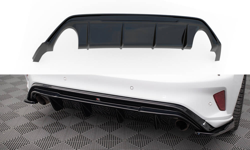 Maxton Design Diffusor Heck Ansatz V.3 passend für Ford Focus Hatchback ST Mk4 schwarz Hochglanz