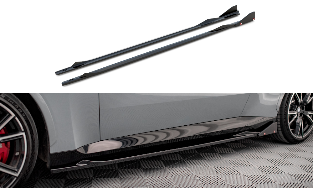 Maxton Design Street+ Seitenschweller Leisten V.2 passend für + Flaps passend für BMW 2 Coupe M-Paket / M240i G42
