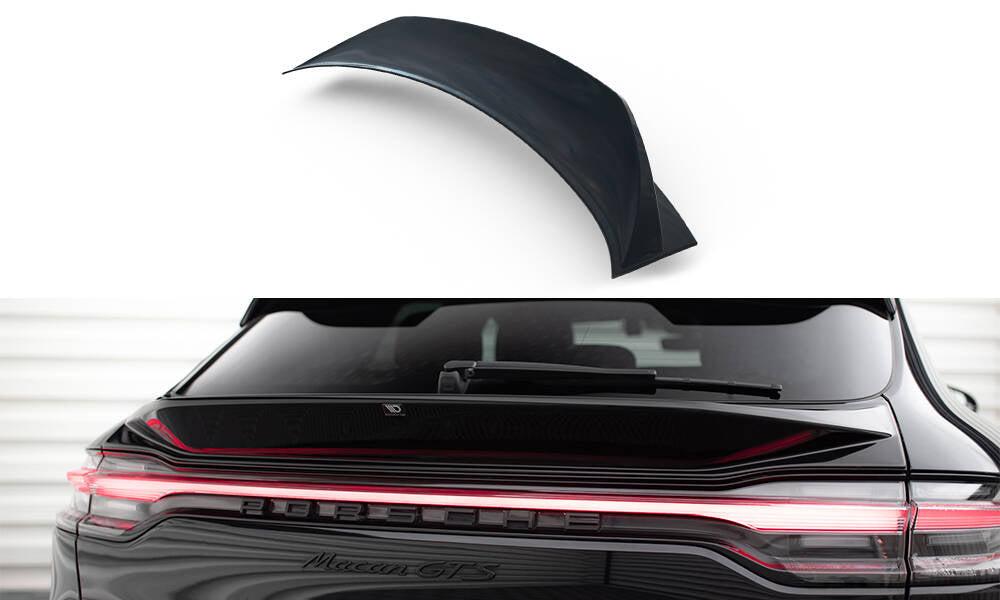 Maxton Design Niedriger Spoiler CAP 3D passend für Porsche Macan GTS / Standard / T Mk1 Facelift 2 schwarz Hochglanz