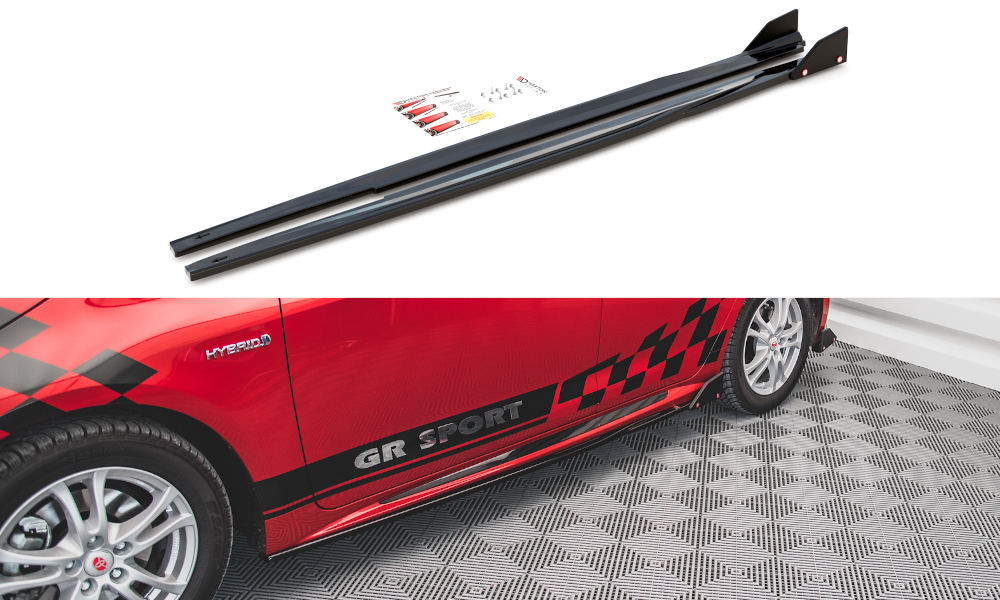 Maxton Design Street+ Seitenschweller Leisten passend für V.1 + Flaps Toyota Corolla GR Sport Hatchback XII